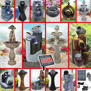 SOLAR GARTENBRUNNEN SPRING BRUNNEN WASSERSPIEL ZIERBRUNNEN KASKADEN TEICH PUMPE - Bild 1 von 63