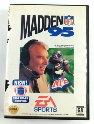 Madden NFL 95 Sega Genesis Box Player Stats John Madden Football - Image 1 of 4