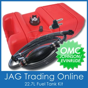 BOAT FUEL TANK KIT - OMC JOHNSON/EVINRUDE FUEL LINE & FITTING & 22.7 LITRE TANK - Picture 1 of 4