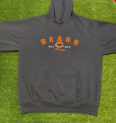 Chicago Bears hoodie mens medium sweatshirt embroidered Y2K blue retro W — 第 1/4 张图片