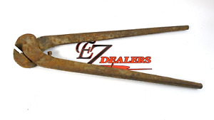 Vintage Antique Steel Nippers Nail Puller Chain Repair Pliers Blacksmith Tool