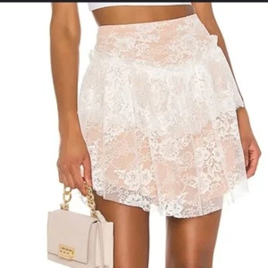For Love & Lemons Verbena High Rise Waisted Lace Skirt NWT Size Small Dainty - Picture 1 of 6
