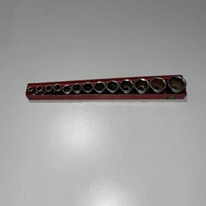 Matco 3/8 Dr 6 Pt Shallow Sae Socket Set 13 pcs. w/Tray Sizes 1/4” through 1” - Picture 1 of 13