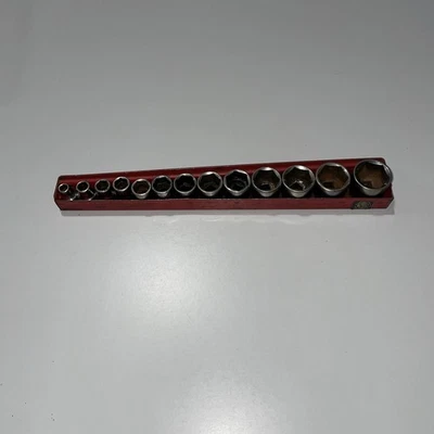 Matco 3/8 Dr 6 Pt Shallow Sae Socket Set 13 pcs. w/Tray Sizes 1/4” through 1” - Image 1 of 4