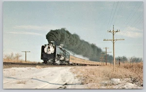 United States Union Pacific 8444 Steam Locomotive Excursion Chrome Postcard - Picture 1 of 2