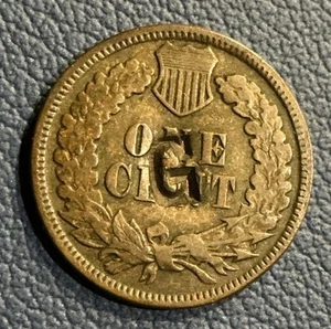 1894 Indian Head Penny – Counterstamp G – Old U.S. Coin Exonumia - Picture 1 of 2