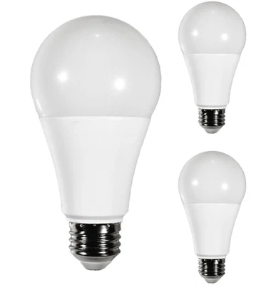 Diodesy A21 LED Light Bulb 17W 2000LM E26 5000K 120-277V CRI80 220° White 3-Pack - Image 1 of 2