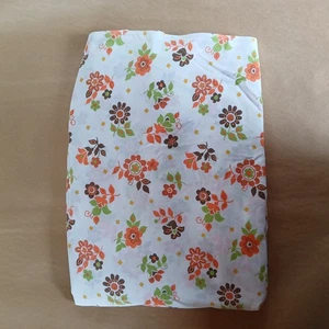 Vintage 1970s Queen Size Fitted Sheet Flower Power Cottagecore Granniecore - Picture 1 of 5