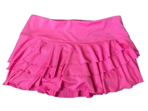 "Falda corta de tenis Lucky In Love para mujer talla XL (14) rosa con volantes Pickleball" - Imagen 1 de 3