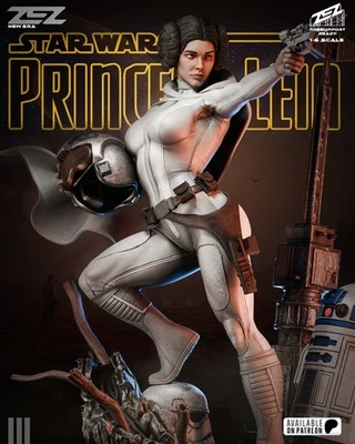 Star Wars Princess Leia 3D Printed  Figure, Unpainted Galactic Senator Model Kit - Image 1 of 4