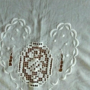 napperon protege fauteuil prie dieu ancien broderie richelieu  @@old mat - Picture 1 of 5