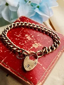Antique 9ct Rose Gold Albert Link Bracelet In Box - Picture 1 of 12