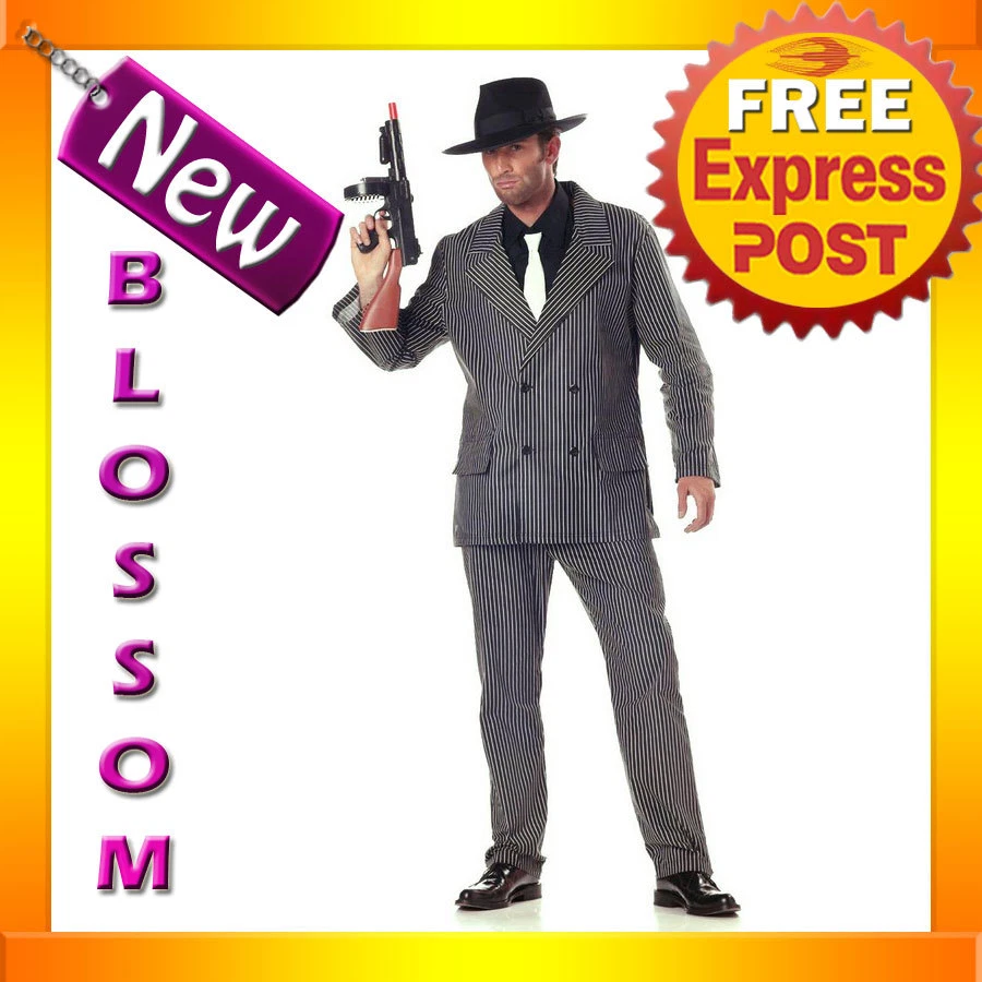 C306 Para Hombres Años 20 Gángster Rayas Proxeneta Traje Halloween Disfraz Elegante Foto 1 de 1