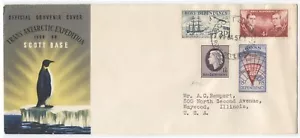 Ross Dependency, NZ, Antarctica 1957 FDC /First Issue Set of 4, Penguin Cachet - Picture 1 of 1
