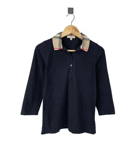 Kids Youths BURBERRY LONDON 3/4 Sleeve Long Sleeve Check Nova Black Size S - Picture 1 of 10