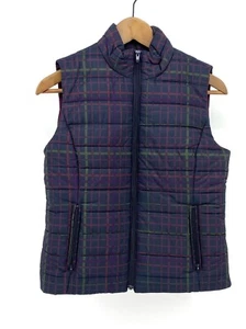 Ann Taylor Loft XS Vest Puffy Vest Purple Plaid (258) - Picture 1 of 9