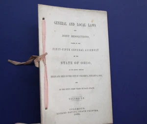 US Politik Regierung Recht Lokale Gesetze Staat Ohio Columbus Vol. XL OH 1863 - Bild 1 von 2