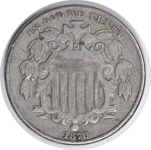 1870 Shield Nickel DDR FS-801 Choice VF Uncertified #838 Cover