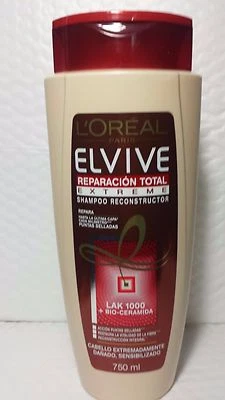 L'OREAL PARIS ELVIVE CHAMPÚ REPARACIÓN TOTAL EXTREMA 25,36 OZ 750 ML NUEVO Y FRESCO Foto 1 de 2