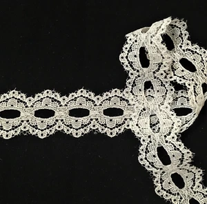 Pointed Scalloped Lace Trim Nylon Beading Lace Trim 1" White 10 yds USA W134 - Picture 1 of 1