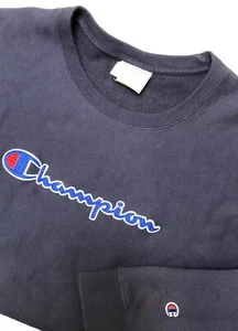 Champion Vintage Reverse Weave Women’s XXL Boyfriend Crewneck Sweatshirt Navy - Picture 1 of 8