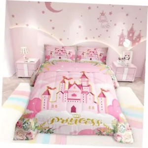 Princess Bedding Sets for Girls,Pink Castle Dreamy Comforter Full Princess 01 - Picture 1 of 7