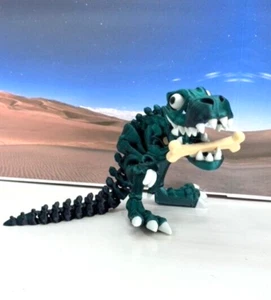 3D Printed Skeleton Dinosaur, 10" Articulated Skeleton T-Rex Fidget Toy - Picture 1 of 7