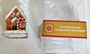 Dillards Borten Cloisonné Lebkuchenhaus Weihnachtsschmuck mit Box - Bild 1 von 11