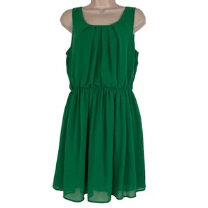 BCX Dress Women's Large Sleeveless Above Knee Lightweight Chiffon Lined Green - Picture 1 of 11