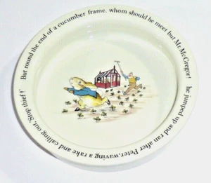 Wedgwood Peter Rabbit Ceramic Baby Bowl Mr Mcgregor Beatrix Potter England Bunny - Picture 1 of 4
