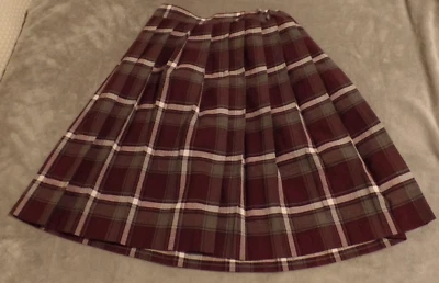 French Toast Girls 14 Red Blue Plaid School Uniform Skirt Skort Stretch Waist! - Image 1 of 4