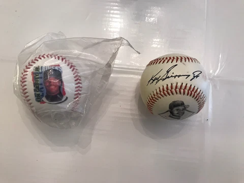 2 Ken Griffey Jr Baseballs Chex & Photo ball Stamped Autograph History Balls Cover