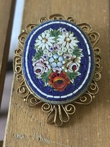 Italy Micromosaic Brooch Pendent Combo Vintage 1930 Italian - Picture 1 of 6