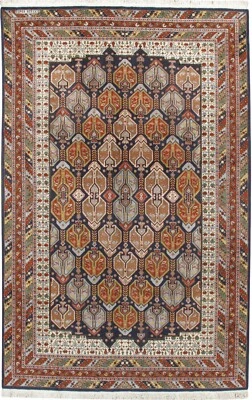 Vintage Kashmir Hand Woven Rug 6'5 x 10' E24016 - Image 1 of 4