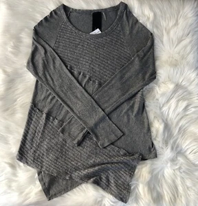 NWT Heather by Bordeaux Gray Sweater Womens Size M Ribbed Knit Scoop Neck $98 - Picture 1 of 6