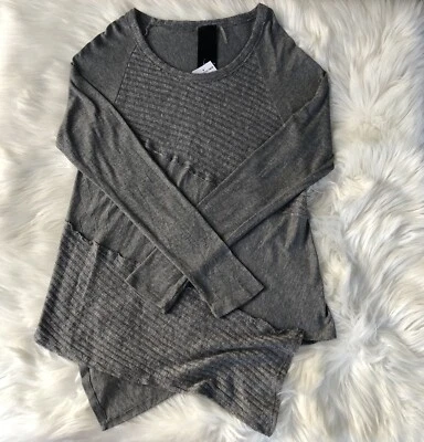 NWT Heather by Bordeaux Gray Sweater Womens Size M Ribbed Knit Scoop Neck $98 - Image 1 of 4