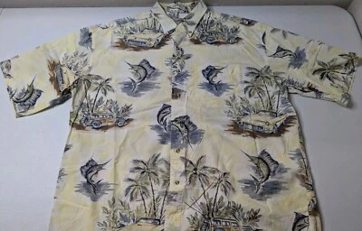 Bimini Bay Outfitters Shirt Men's XXL Marlin Pattern Car Button Up Short Sleeve - Image 1 of 4
