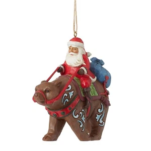 Jim Shore Heartwood Creek Santa Claus Riding Bear Ornament New 6011497 - Picture 1 of 7