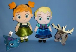 Disney Frozen LOT-Elsa-Anna Toddler-Bruni Salamander-Sven-Plush Princess set-4 - Picture 1 of 18