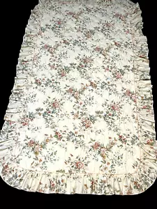 VTG JC Penney Quilted Coverlet & Pillow Sham Floral Coral Blue Cottage Romantic - Picture 1 of 14