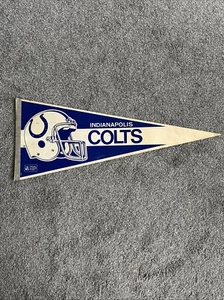 Vintage 1980's Indianapolis Colts NFL Football Full Sized Logo Pennant - Picture 1 of 6