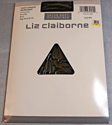 Top de control de pantimedias de microfibra opacas ligeras Liz Claiborne extra altas negras Foto 1 de 4