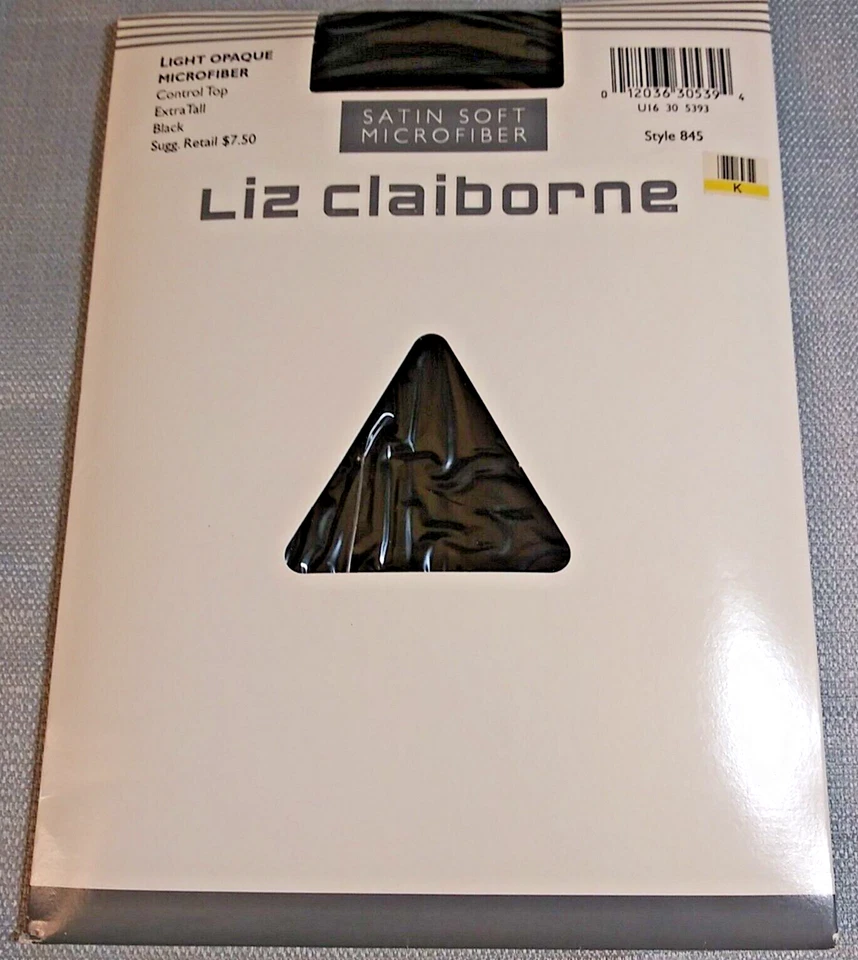 Top de control de pantimedias de microfibra opacas ligeras Liz Claiborne extra altas negras Foto 1 de 4