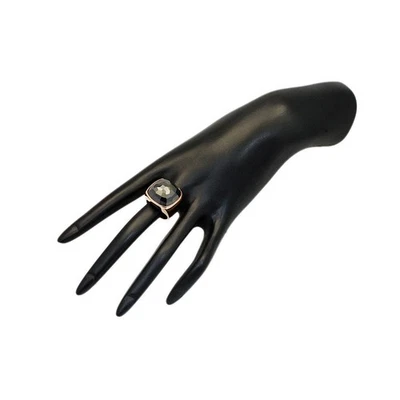 GREEN QUARTZ ROSE GOLD PLATED 925 STERLING SILVER HANDMADE WOMEN RING EC-R010GN - Image 1 of 4