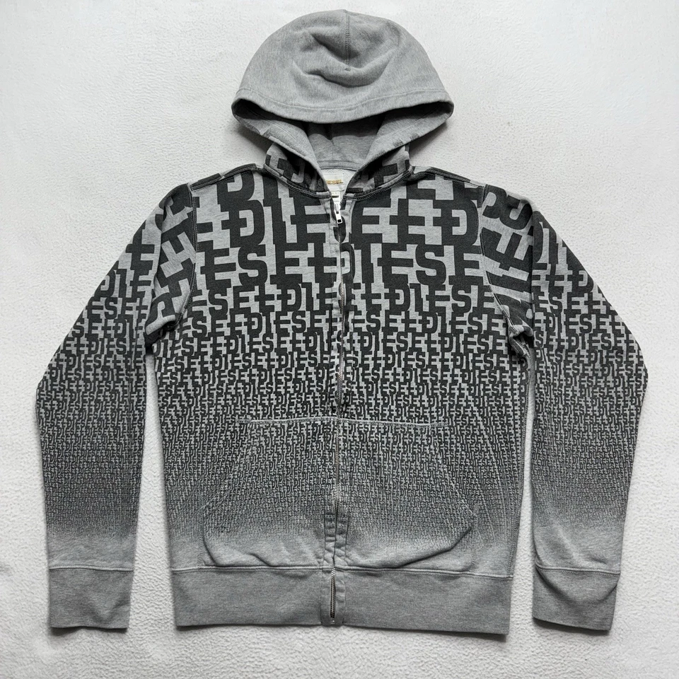 Diesel SUDADERA CON CAPUCHA MONOGRAMA VINTAGE Negra Gris Para Hombre Talla L 🔥 Foto 1 de 4