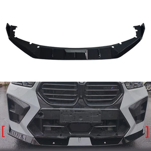 Gloss Black Front Bumper Spoiler Splitter Lip For BMW X5M F95 X6M F96 2024-2026 - Picture 1 of 11