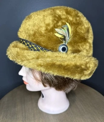 50s German United Hatters Cap Millinery Hat Trapper Large Cossack Fur Union Made - Image 1 of 4