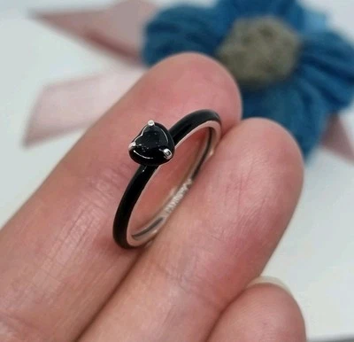NEW Genuine Pandora ME Black Chakra Heart Ring   Size 54 💕 S925 ALE  - Image 1 of 4