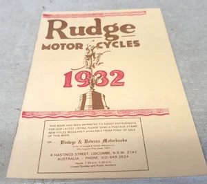 1932 RUDGE Motorcycles Sales Booklet - ULSTER , SPECIAL  - Picture 1 of 5