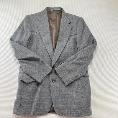 Christian Brooks Mens Wool Blazer Houndstooth Pattern Style Tailored USA - Image 1 of 4